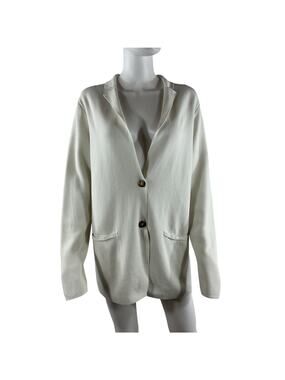 Falconeri Refined Ivory Two Button Lapel Blazer Size S